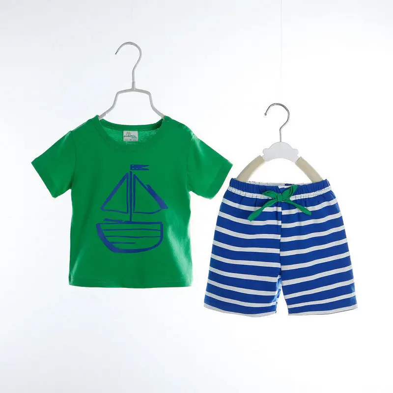 Новинка 2017 года детские летние хлопковые комплекты Милая футболка с короткими