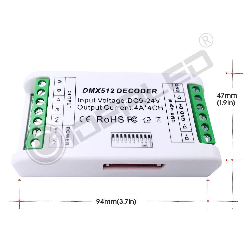 Мини 3 канальный декодер DMX RGB 4 DMX512 светодиодный диммер для управления