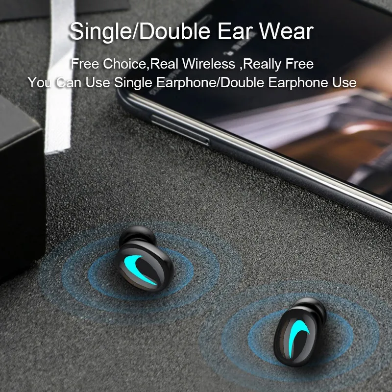 HBQ Q32 TWS, беспроводные Bluetooth наушники, свободные руки, спортивные наушники, игровая гарнитура с внешним аккумулятором 1500 мАч