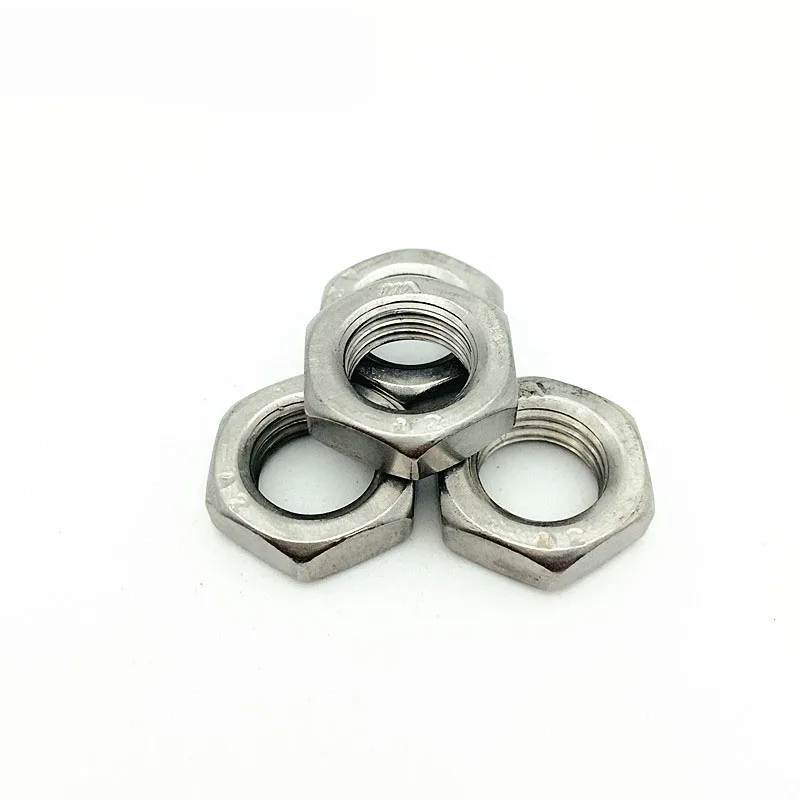 DIN439 ISO8675 M8 M10 M12 M14 304 Шестигранная гайка из нержавеющей стали тонкие шестигранные