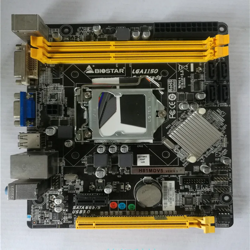 Материнская плата H81 1150 оригинальная для Biostar H81MDV5 LGA DDR3|1150 motherboard|motherboard usedmotherboard |