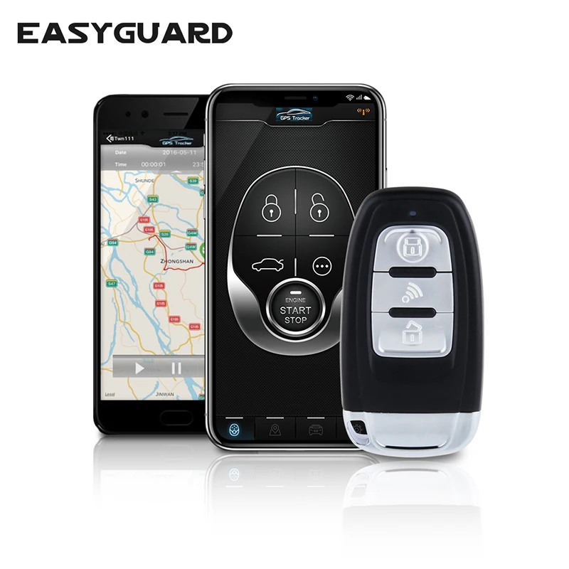 Система автомобильной сигнализации EASYAGUARD gps-трекер кнопочный стартер PKE вход