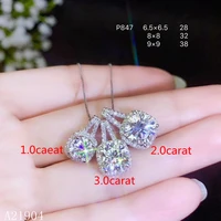 kjjeaxcmy fine jewelry 925 sterling silver inlay 3 0 carat moss diamond female pendant support test