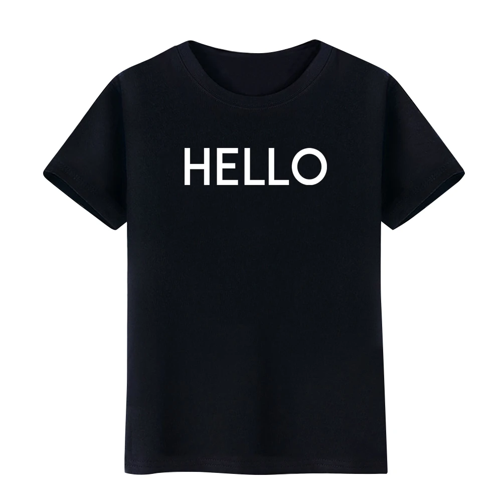 2017 слово Hello печатных мужские футболки хлопковая Футболка Homme повседневные