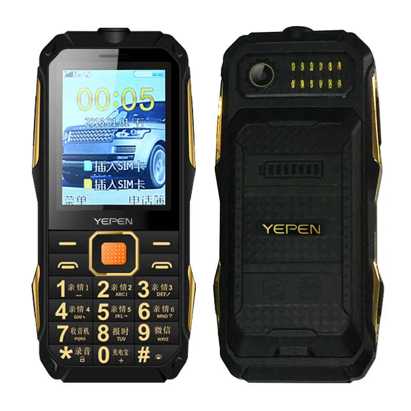 Yepen Y698 беспроводной Аналоговый ТВ фонарик Fm радио 2800 мАч две Sim карты прочный
