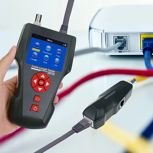 Handheld Network Cable Tester Digital Length RJ45 RJ11 BNC Coax Telephone FREE TF Card Error Detector PING POE Function | Инструменты