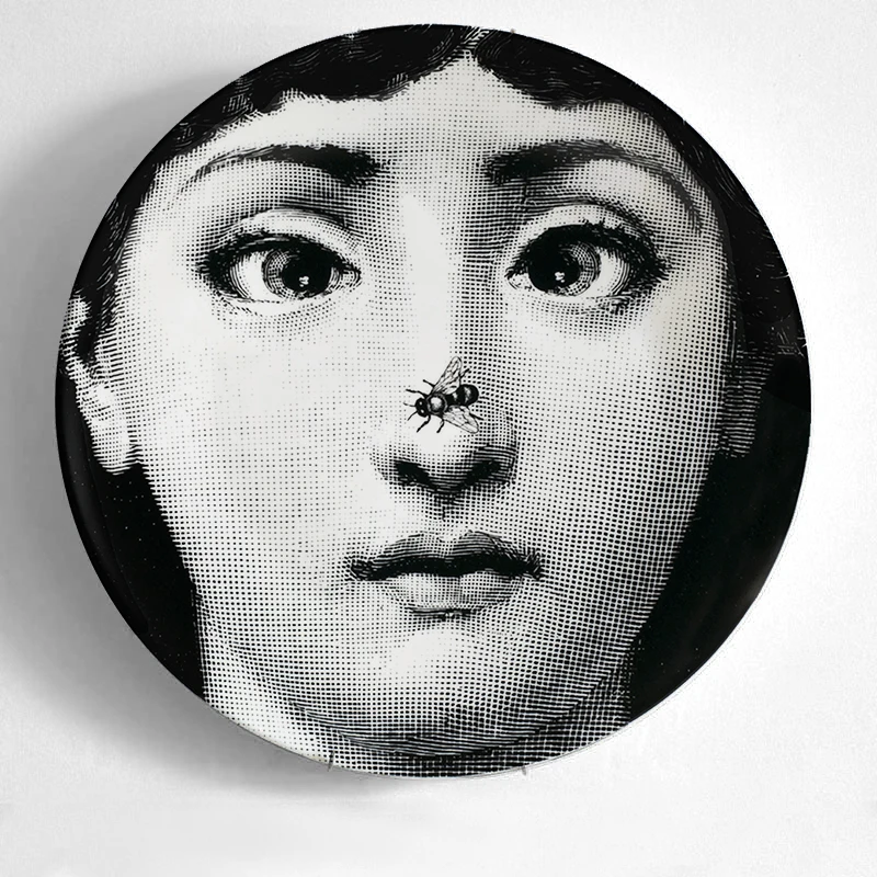 Новый Топ Моды Милан rosenthal Piero fornasetti тарелки цвет черный белый иллюстрация