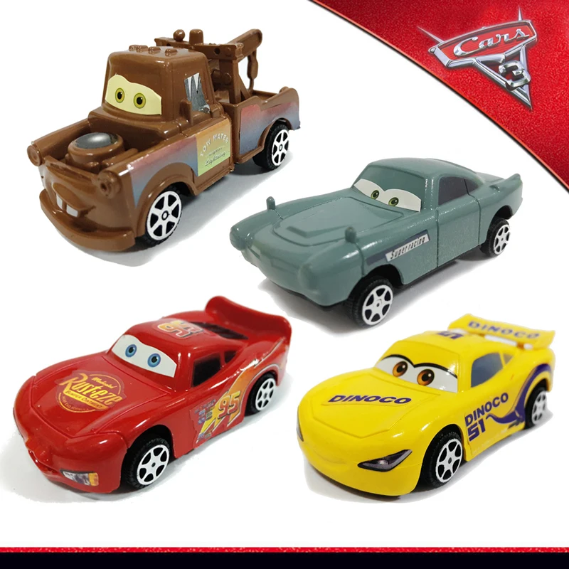 12 шт./компл. Disney Pixar Машинки 3 Lightning McQueen черный Storm Jackson Mater 1:55 пластиковые модели