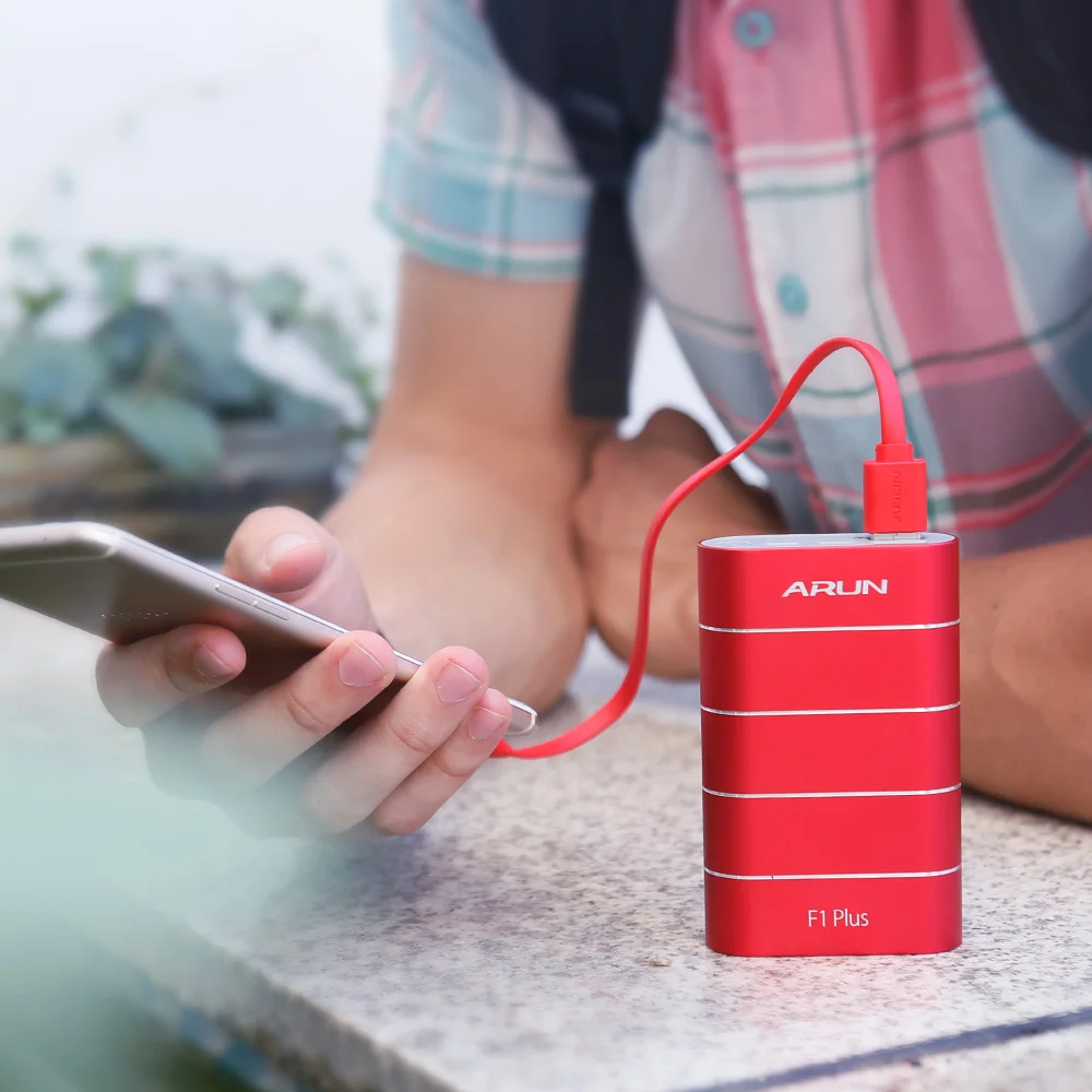 ARUN 10000 мАч Зарядное устройство QuickCharge 3 0 Интеллектуальный внешний аккумулятор type c