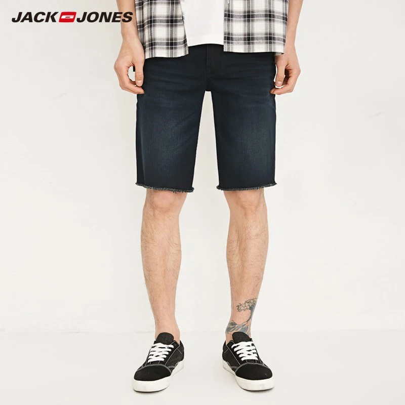 JackJones Для мужчин костюмы зауженного кроя из потертости Джинсовые Шорты J | 218243523