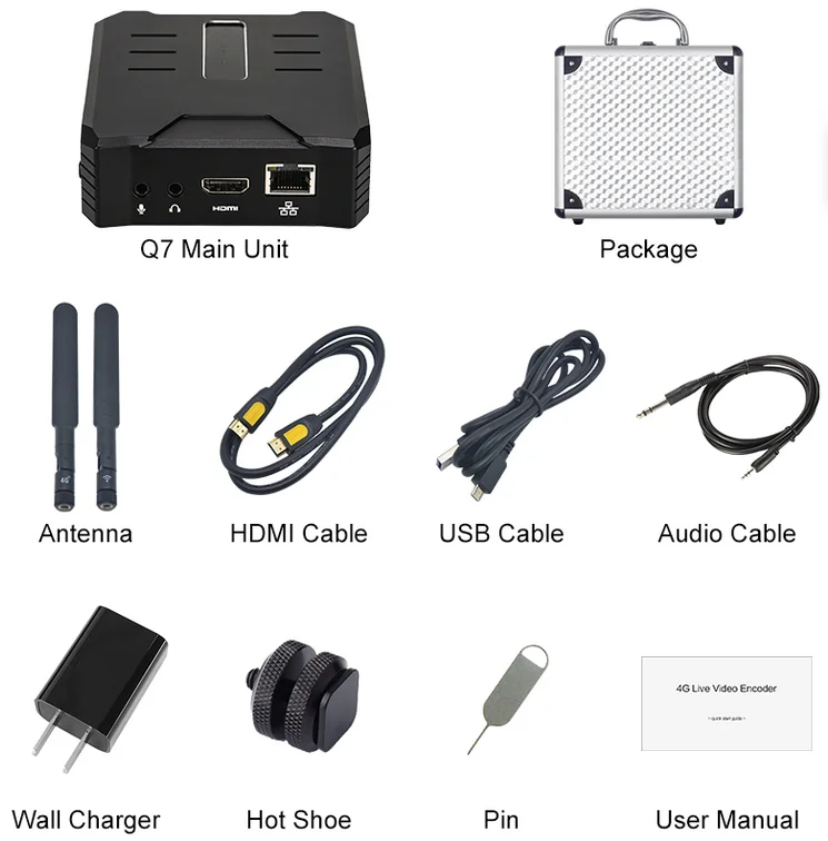 Mine Q7 видео кодировщик 4G LTE HDMI кодировщик беспроводной RTMP IP живое потоковое кодировщик поддержка 4G/Wifi/Ethernet