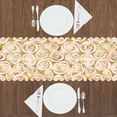 Еще черного и золотого цвета розы скандинавские геометрические Скатерти Runner