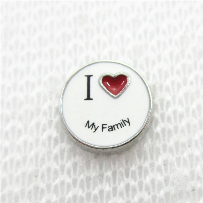 

Hot Selling 20pcs/lot I Love My Family Floating Charms Living Glass Memory Lockets Floating Charms DIY Jewelry Accessory