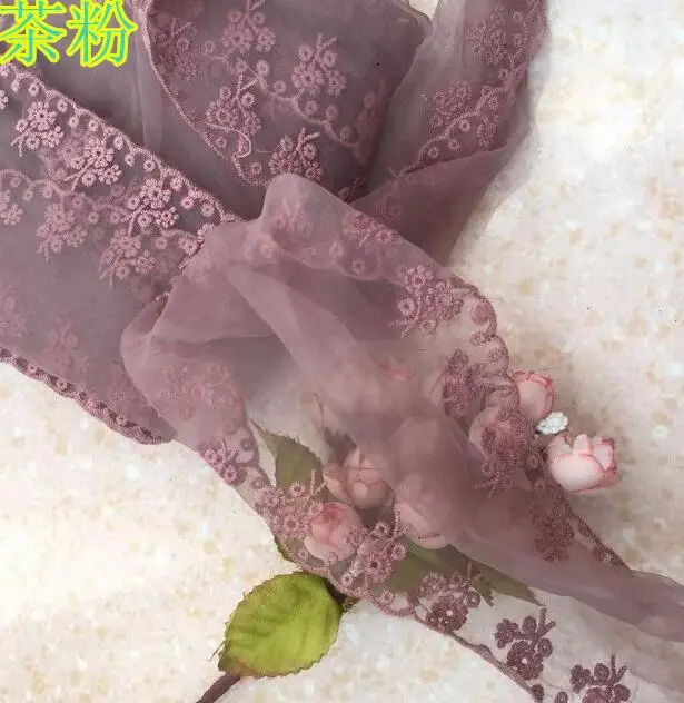 gray purple pink 2 метра серый розовый цветок кружевной ткани вышитая сетка с кружевной отделкой DIY ремесло швейная аппликация украшения на платье 16 см Ширина - Цвет: gray purple pink