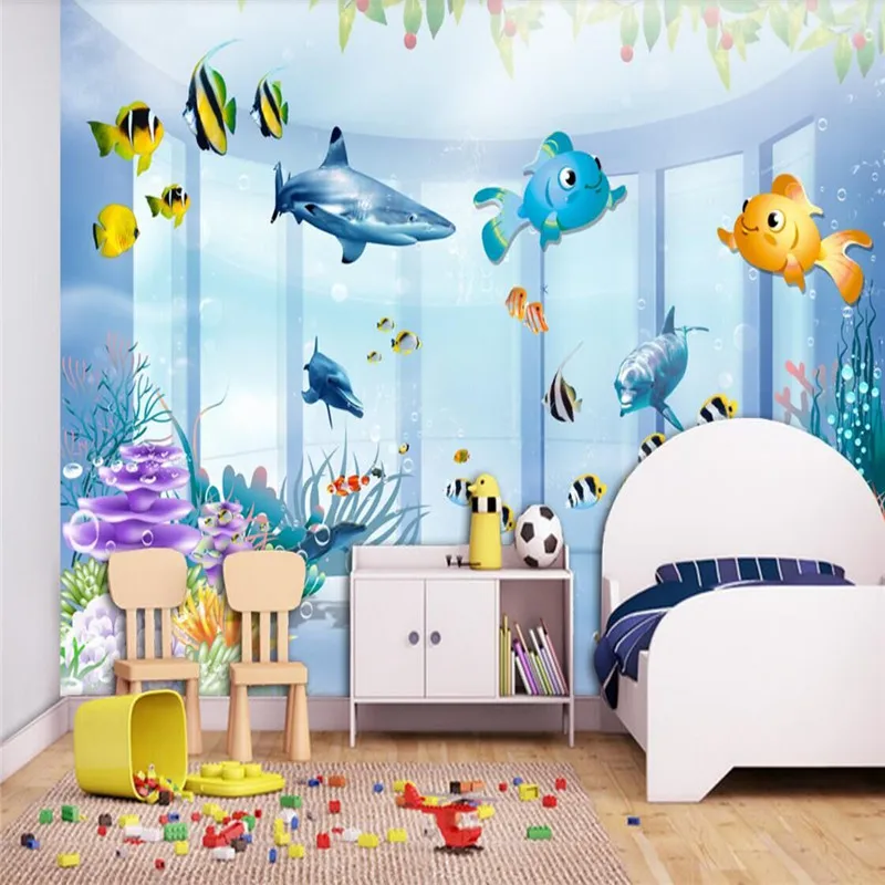 

3D Dream Kids Room 3 Cartoon Underwater World Kids Room Specializing in the production of wallpaper murals Custom Photo