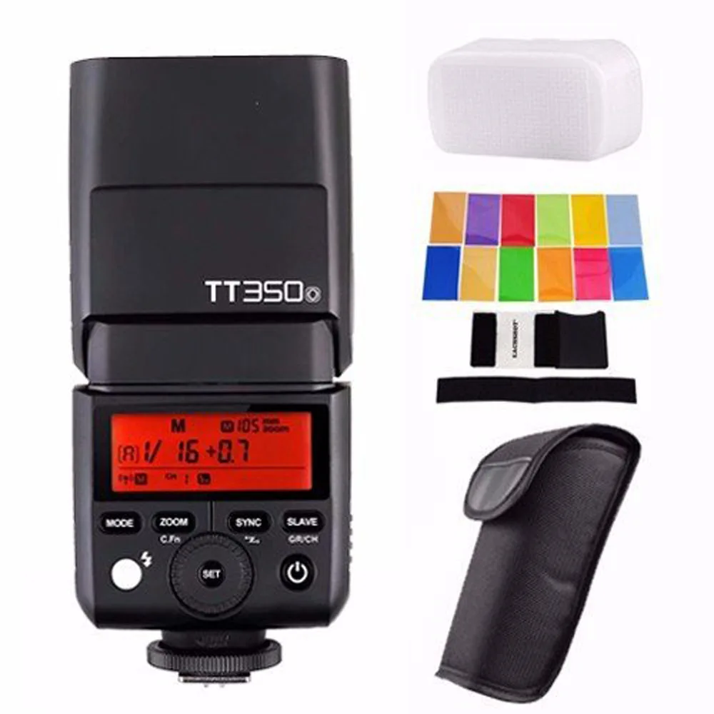 Вспышка Godox TT350 2 4G HSS 1/8000s TTL GN36 для камер Canon Nikon Sony Fuji Fujifilm Panasonic Lumix Olympus PENTAX |