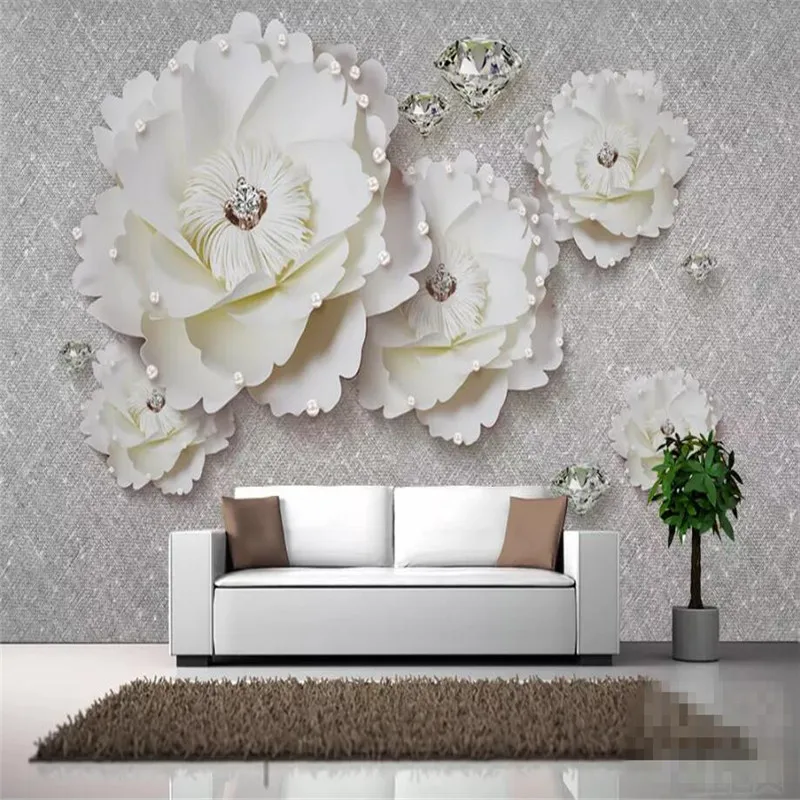 Atmospheric peony soft diamond jewel wall background professional production mural wholesale wallpaper poster photo | Обустройство