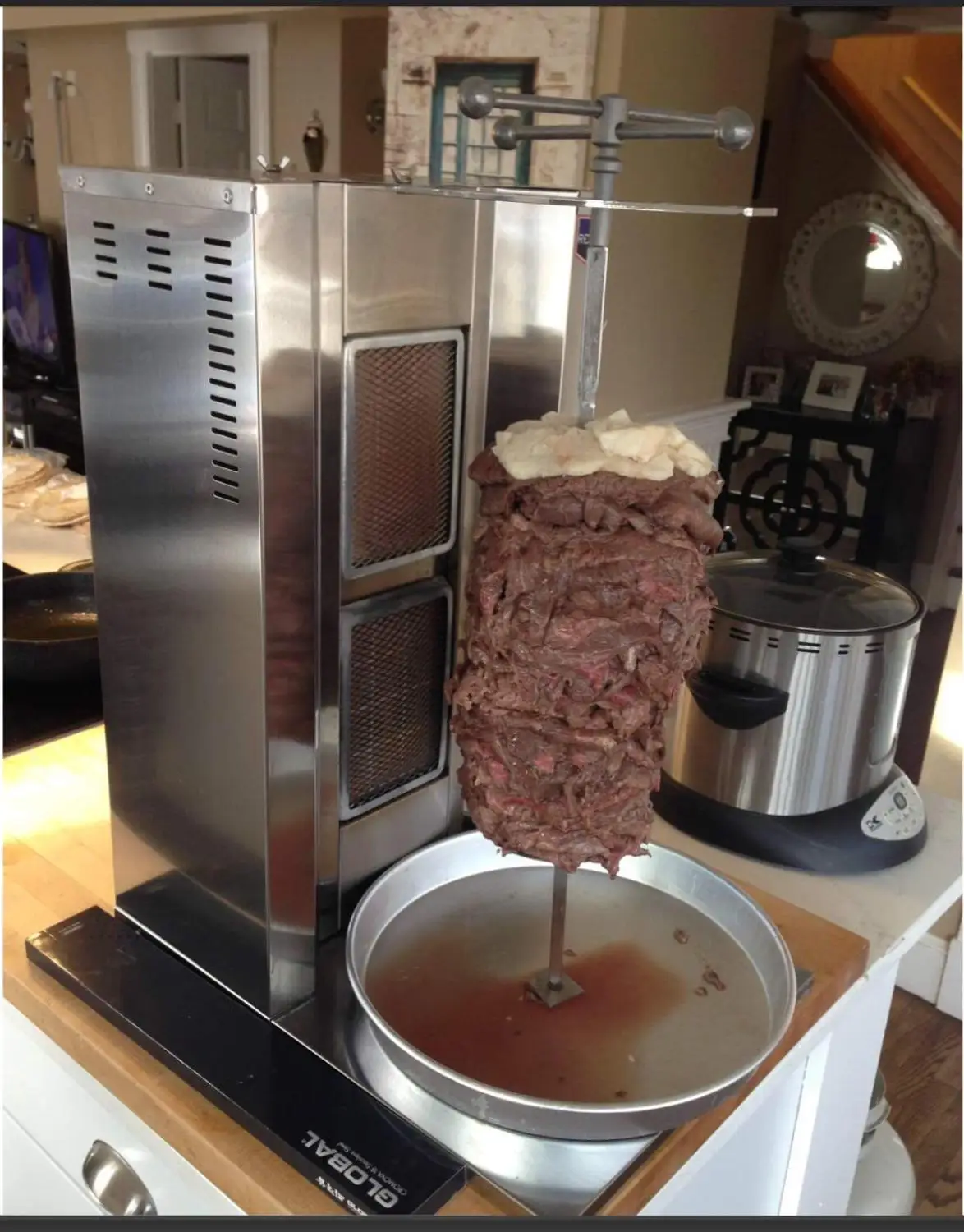 2 горелки пропановый газовый вертикальный коммерческий Бройлер Shawarma Gyro Doner турецкий кебаб барбекю гриль такос Al Pastor гриль машина
