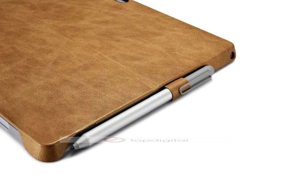 Icarer чехол для планшета для microsoft Surface Pro 4 5 6 задняя крышка Чехлы подставка из натуральной кожи защитный чехол с держателем карандаша