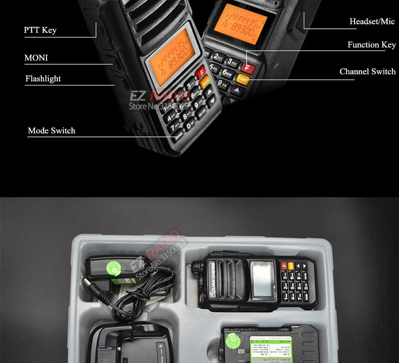 Talki Walki 10 км ветчина радио Quansheng обновление TG-UV2 плюс рация walkie 10 км Quansheng TG-UV2 мощная 10 Вт рация 10км