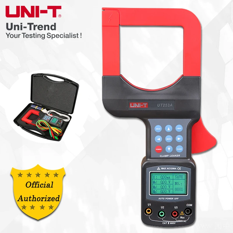 

UNI-T UT253A/UT253B большой клещи с током утечки; RS-232 передачи данных, хранения данных, LCD подсветка