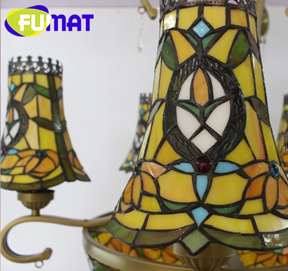 Витражная люстра FUMAT Tiffanylamp подвесной светильник в стиле Тиффани освещение для