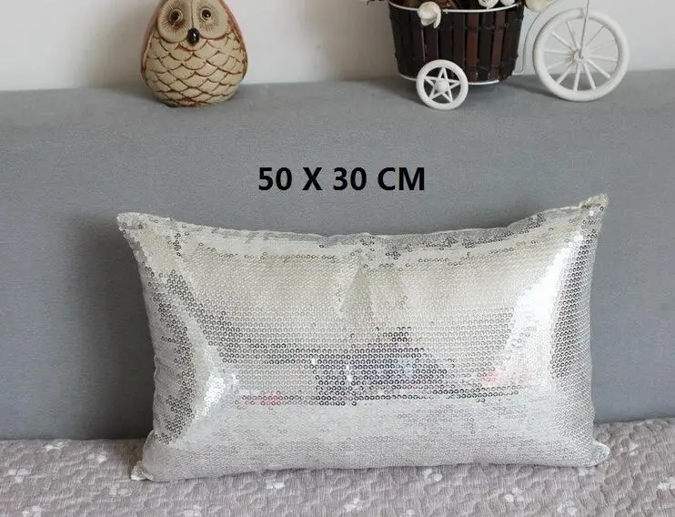 

silvery glitters cushion cover decorative sequin pillow case lumbar pillow cover household decor