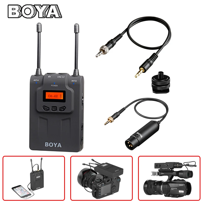 BOYA BY-WM8R Двухканальный UHF Беспроводной микрофон приемник для портативных видео Mic