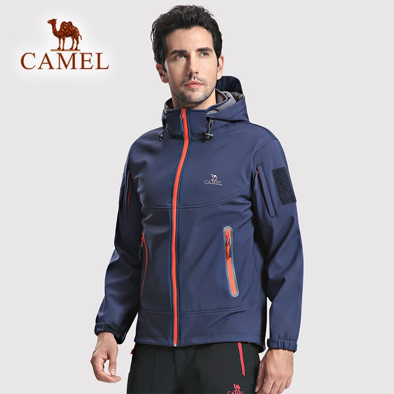 CAMEL мужская и женская уличная флисовая походная куртка водонепроницаемая ветрозащитная Флисовая теплая ветровка для рыбалки и охоты тактическая одежда - Цвет: Male-Blue