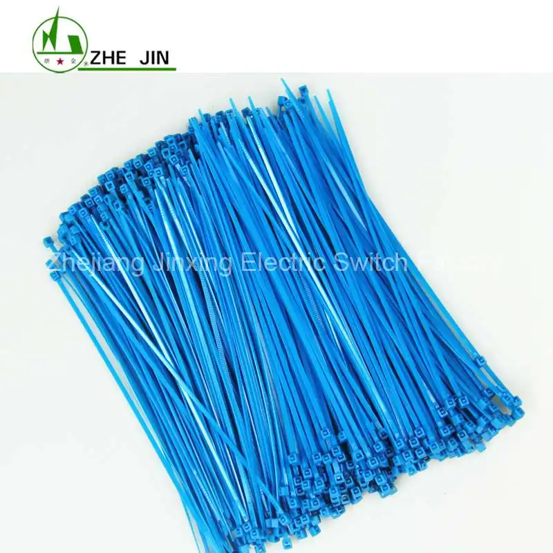 Blue Zhejin(100 шт.) 8 дюймов X18lbs Цвет нейлон кабель галстук зеленый/красный/желтый/синий/черный/белый Цвет Пластик Zip Trim Обёрточная бумага ремни 200 мм Стяжка нейлоновая хомут - Цвет: Blue