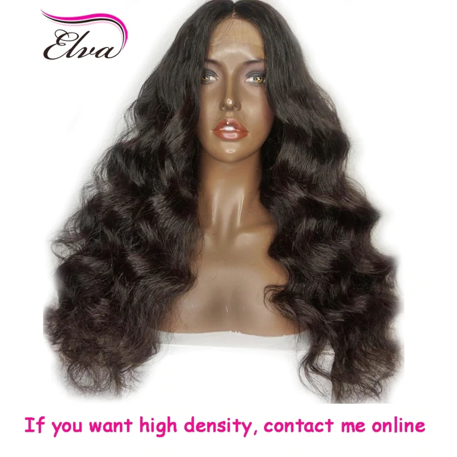 Elva волосы объемная волна 150 плотность кружевные передние человеческие парики