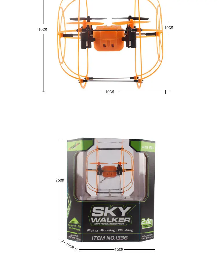 Мини-Дрон мяч Helic Max Sky Walker 2,4 GHz 4CH Fly Ball RC Квадрокоптер 1336 3D флип-ролик Безголовый Дрон RC вертолет игрушки