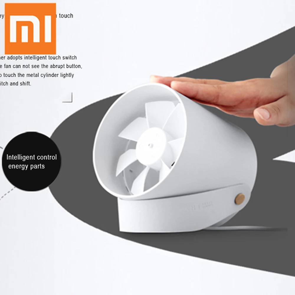 Xiaomi RG VH мини-вентилятор Mijia портативный мини-USB вентилятор Ультра тихий умный сенсорный воздушный охладитель летний двухлистный Настольный вентилятор