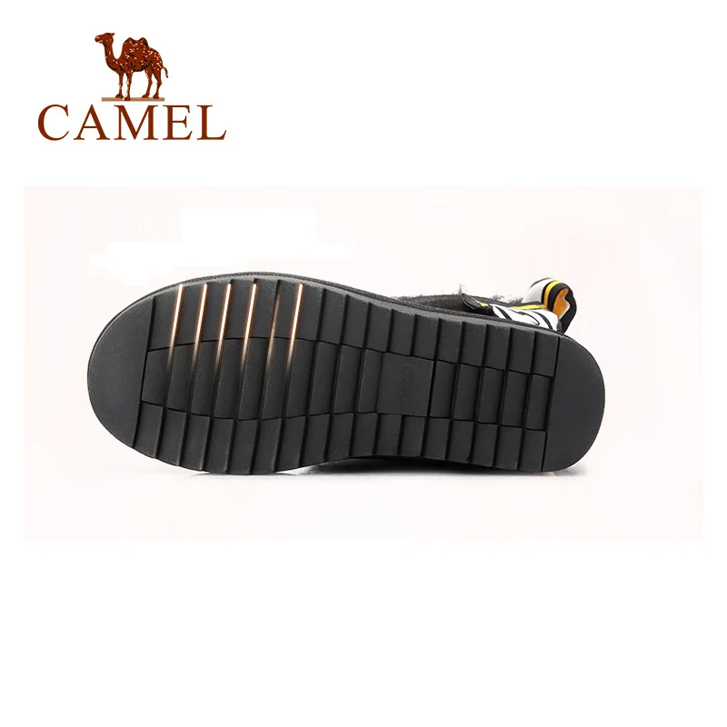 CAMEL/зимние сапоги Новинка 2018 года модные высокие на низком каблуке элегантный