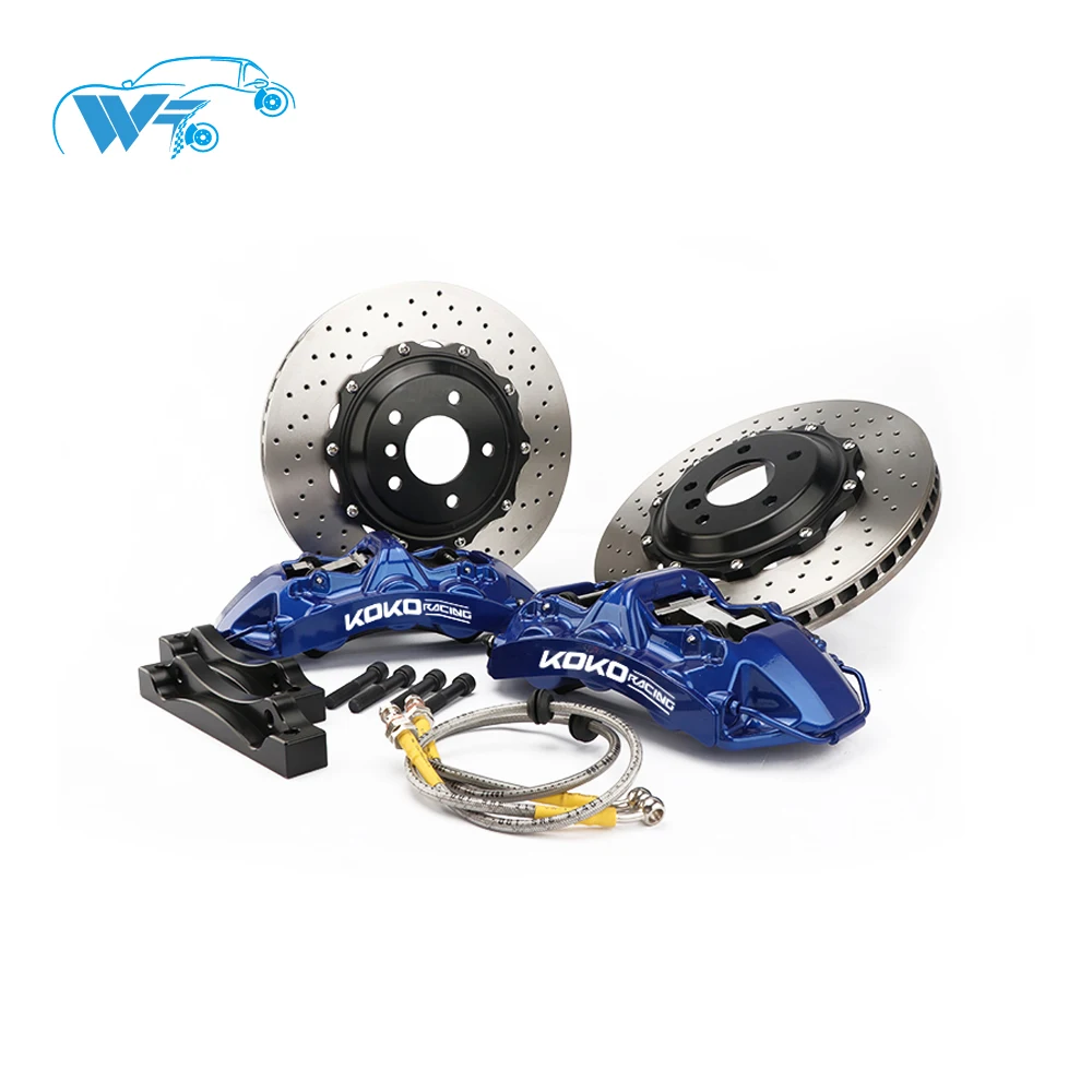 KOKO RACING GT6 black caliper 6 pot J hook brake disc 355*32mm pads center bell bracket for BMW 320d E46 2003 | Автомобили и