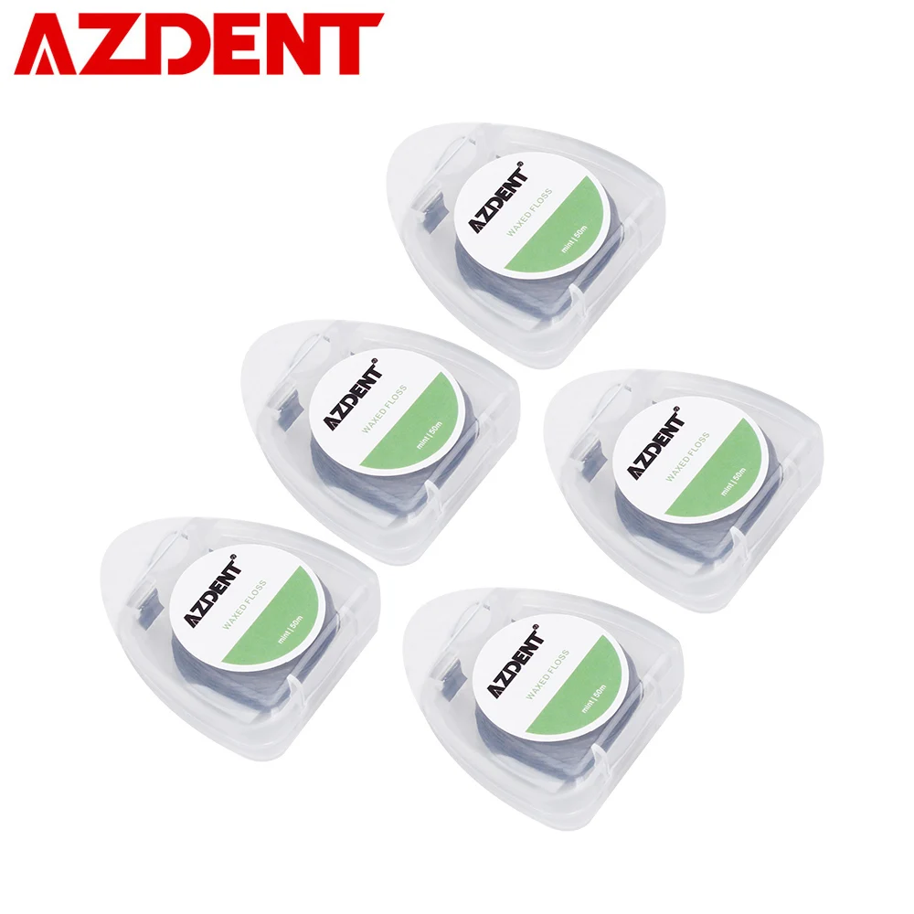 AZDENT 5 шт. 50 м/катушка бамбуковый уголь зубная нить вкус мяты встроенная катушка плоская проволока сменный
