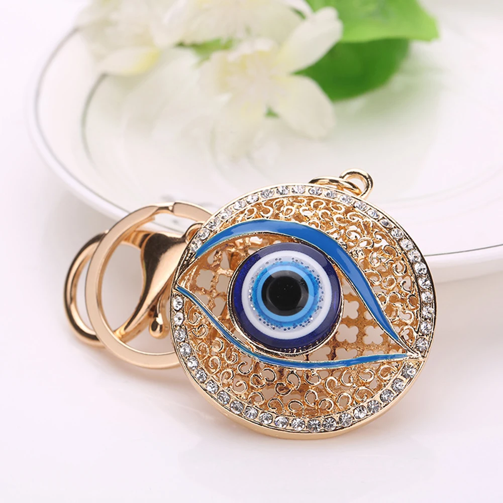 Women Big Eye Hollow Out Round Pendant Keychain Car Key Ring Purse Bag Ornament | Украшения и аксессуары