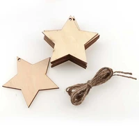 10pcs diy 8cm hole with five pointed star pendant with hemp rope chips crafts scrapbooking supplies hand made graffiti buttons