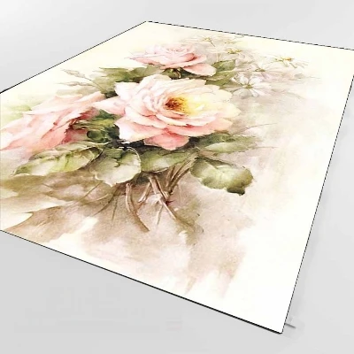 

Else Pink White Roses Flowers Retro Green Leaf 3d Print Non Slip Microfiber Living Room Decorative Modern Washable Area Rug Mat
