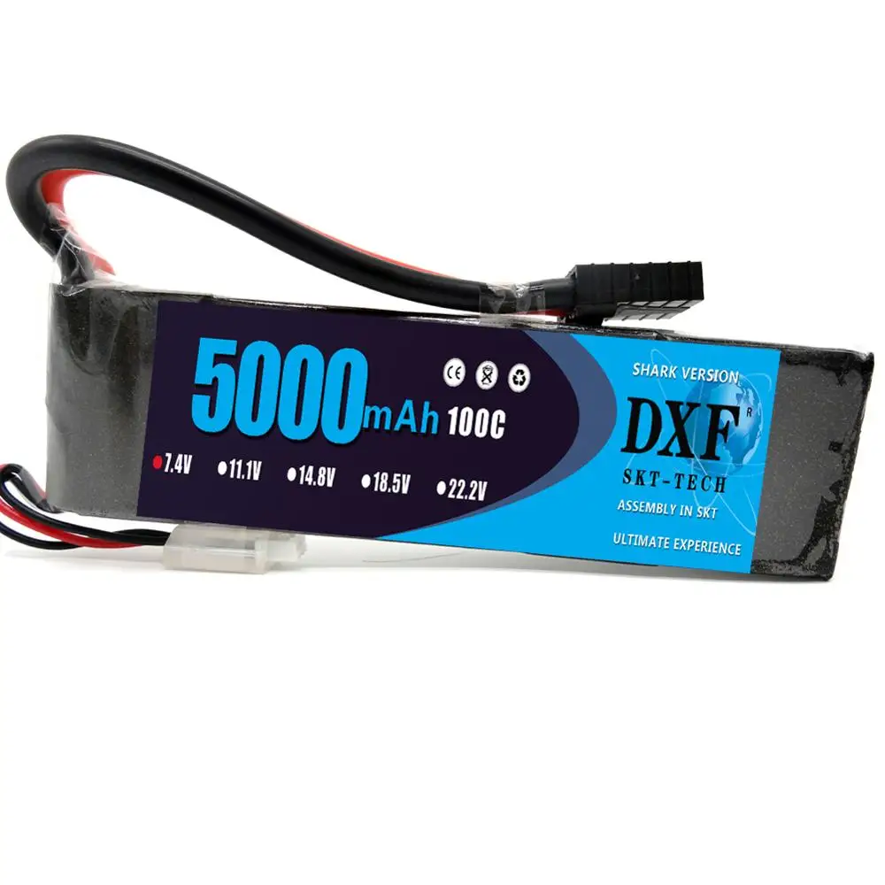 Аккумулятор DXF RC Lipo 2S 7 4 V 5000mAh 100C Max 200C для автомобиля AKKU лодки самолета