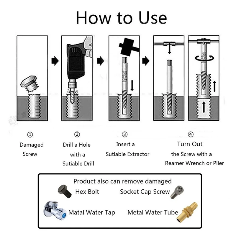 

11pcs Broken Wire Remover 3MM-10MM Head Screw Extractor With Holder Frame Tools High Quality Repair Tool Set