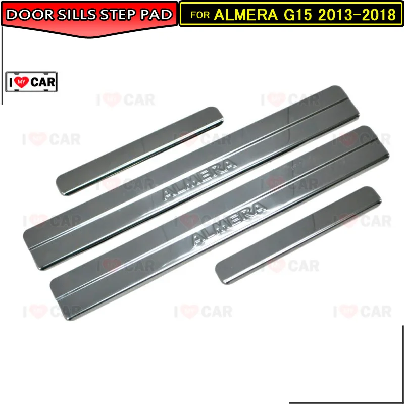 Накладка на порог для Nissan Almera G15 2013 2018 Защитная Наклейка пороги из нержавеющей