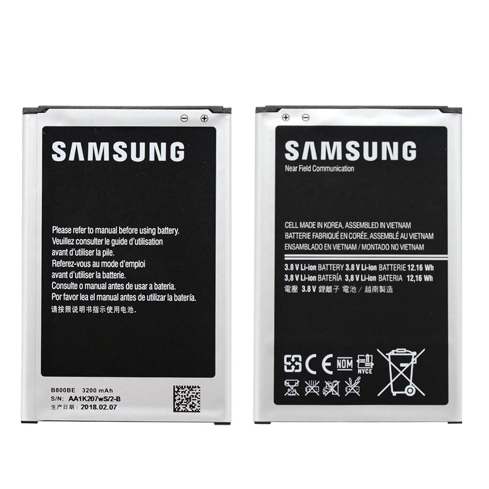 Оригинальный аккумулятор B800BE для Samsung Galaxy Note 3 N9000 N9006 N9005 B800BC с NFC 3200 мАч Li-Ion B800BU |