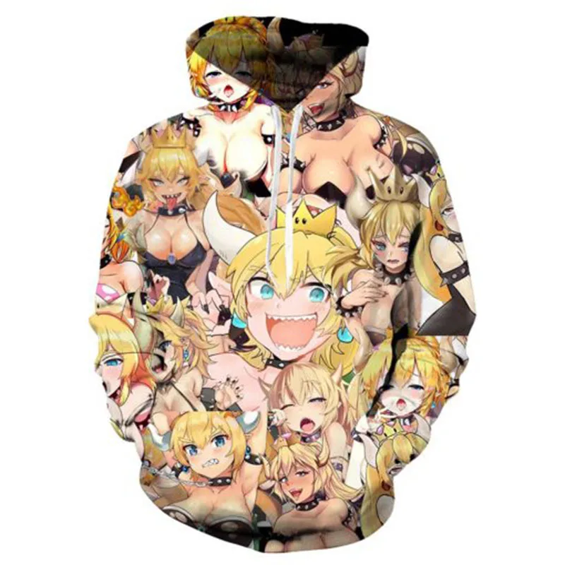 Забавные толстовки с аниме в стиле Харадзюку сексуальный пуловер принтом