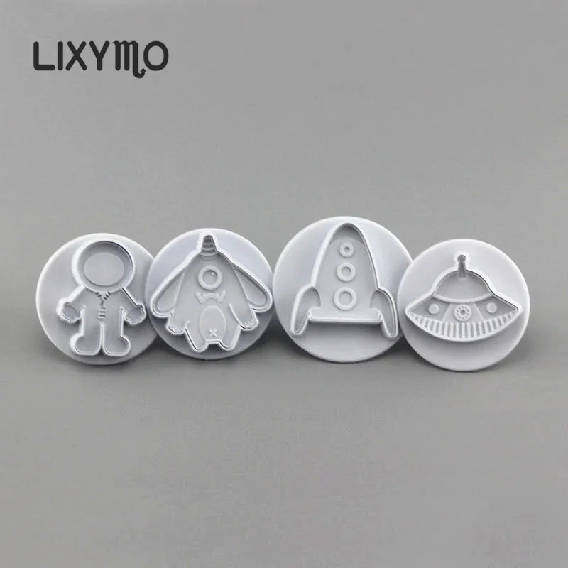 LIXYMO 4 шт. космический корабль Фондант плунжерные формы формочки для печенья