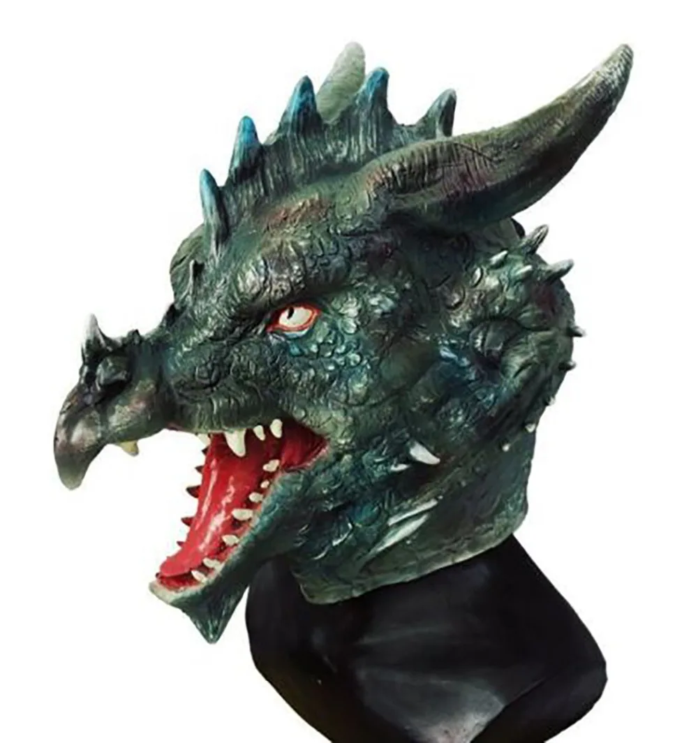 Реалистичная маска латексное животное Dragon Голова монстра для взрослых полная