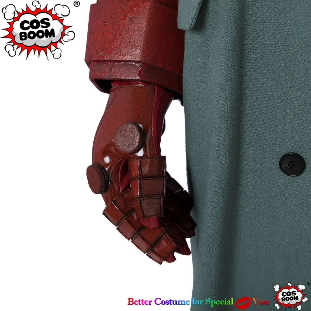 Glove COSBOOM Hellboy Костюм Хеллбой Rise of the Blood queen Мужской карнавальный жакет на Хэллоуин Hellboy пальто костюм для Косплей - Цвет: Glove