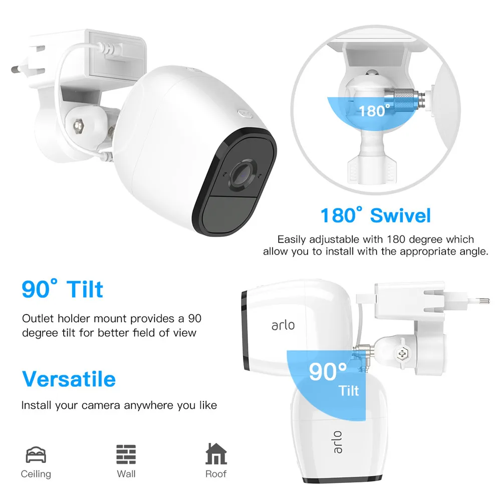 Настенное крепление для камеры Arlo Pro 2/Arlo с адаптером Quick Charge 3 0 регулируемый