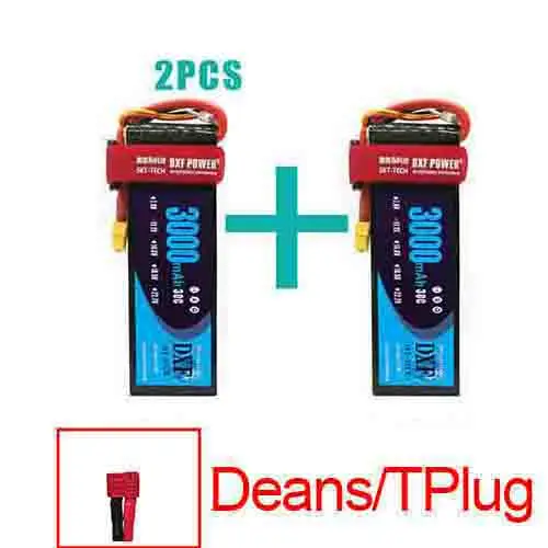 3S3000Softcase-Deans 2 шт. DXF lipo Батарея 3S 11,1 V 3000 мА/ч, 3500 мА/ч, 5200 мА/ч, 30C 45C 50C 100C 200C для 1/10 1/8 RC автомобиль грузовик FPV, вертолет-Дрон - Цвет: 3S3000Softcase-Deans
