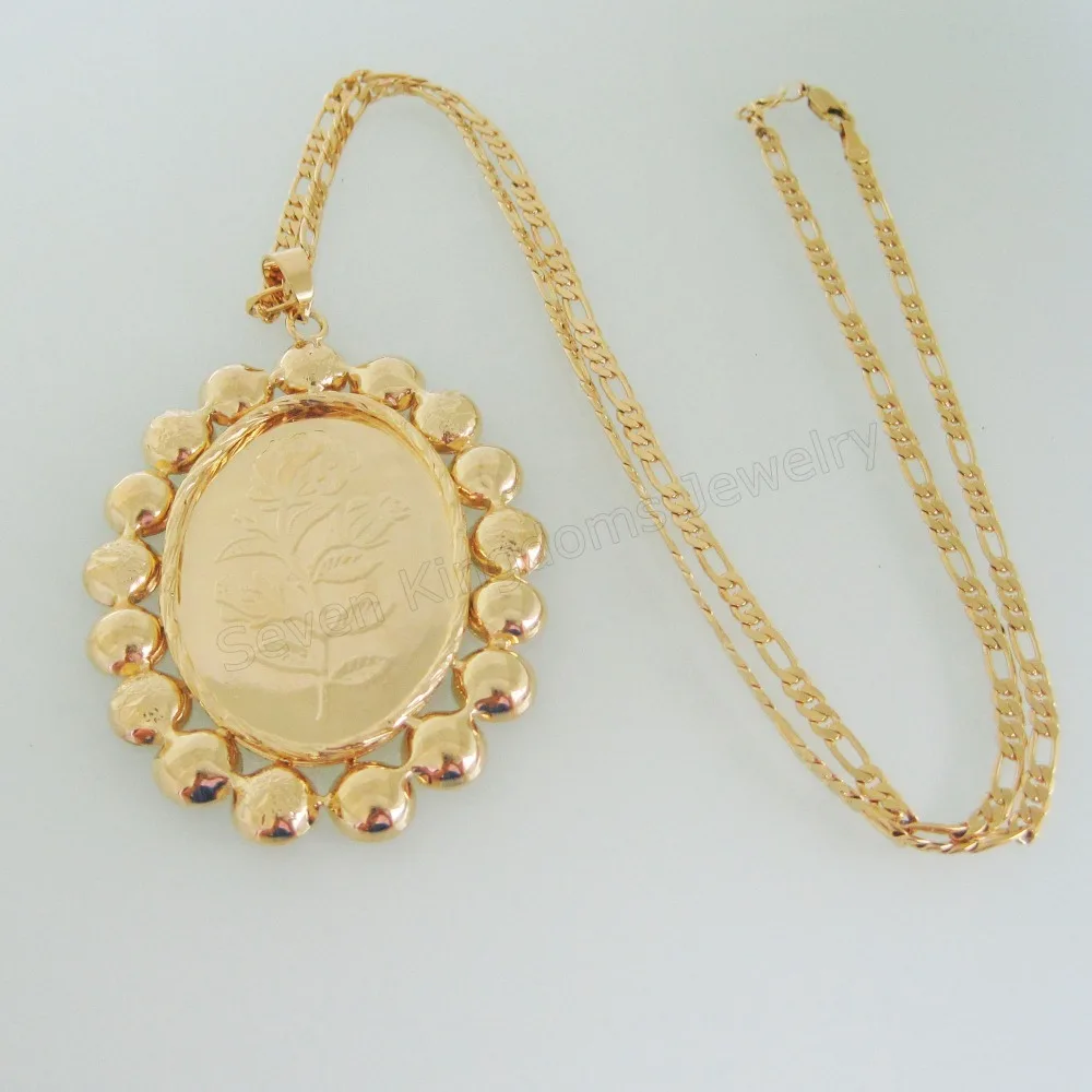 Милая подвеска с желтым золотым покрытием яркая гладкая поверхность 24 дюйма